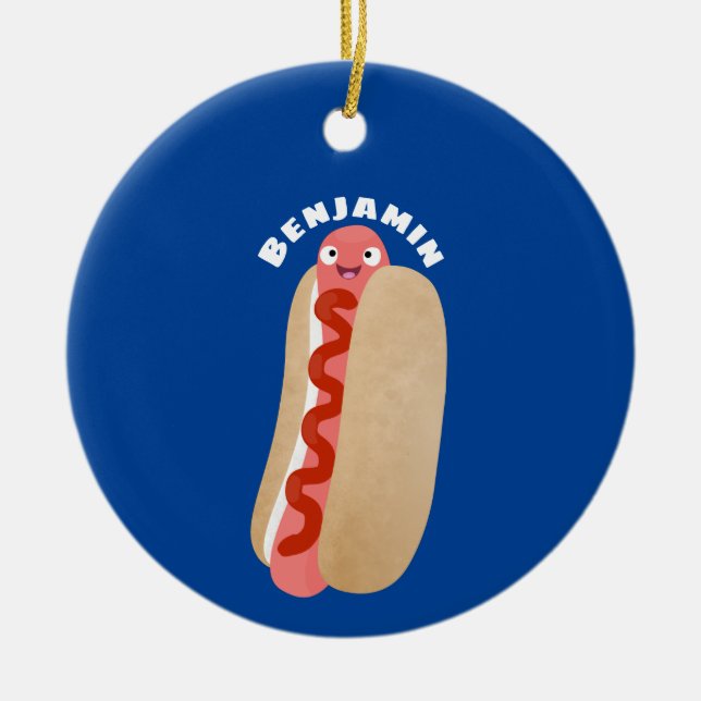 Niedlicher Witzhund Weiner Cartoon Keramik Ornament (Vorne)
