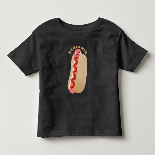 Niedlicher Witzhund Weiner Cartoon Kleinkind T-shirt (Vorderseite)
