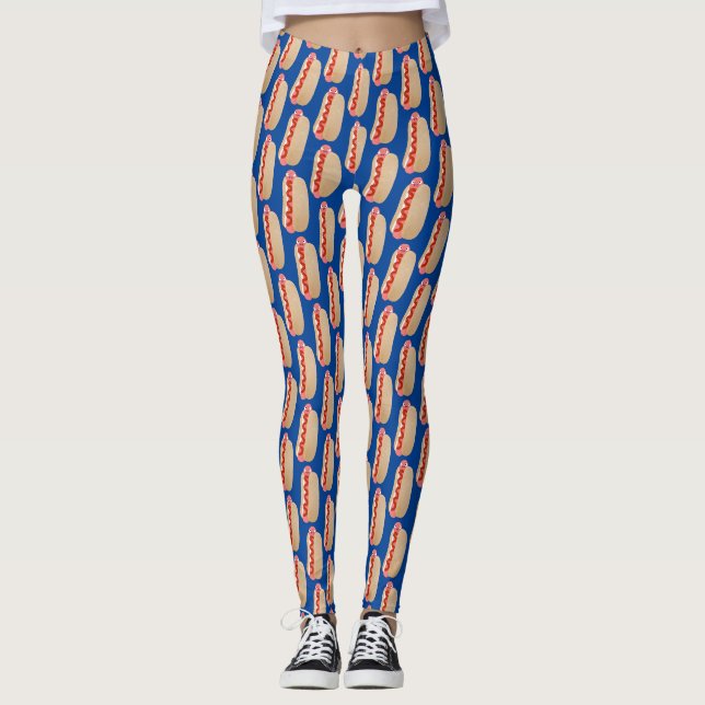 Niedlicher Witzhund Weiner Cartoon Leggings (Vorderseite)