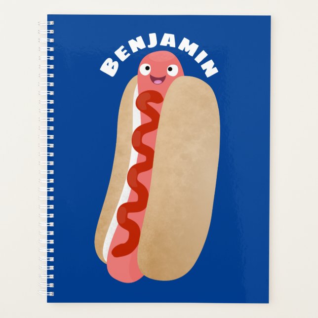 Niedlicher Witzhund Weiner Cartoon Planer (Vorderseite)