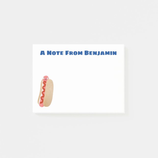 Niedlicher Witzhund Weiner Cartoon Post-it Klebezettel (Vorderseite)