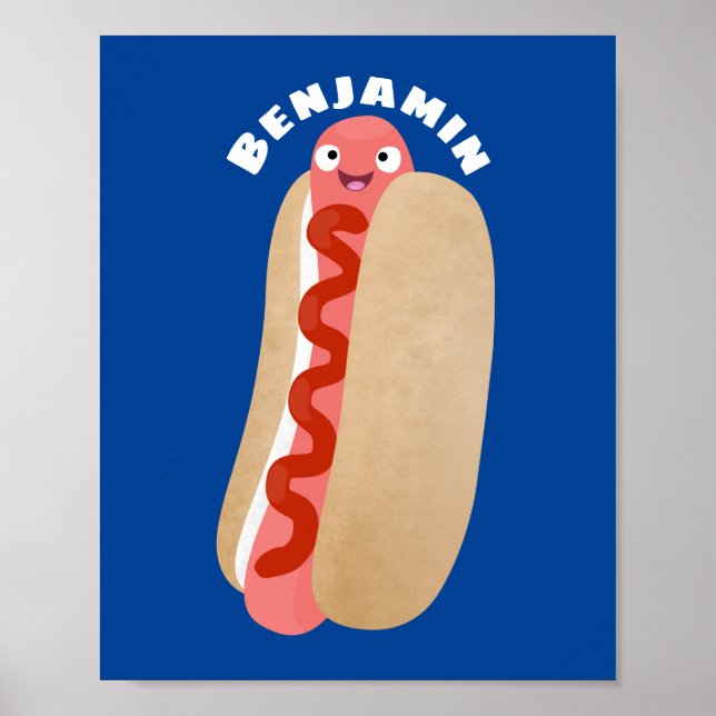 Niedlicher Witzhund Weiner Cartoon Poster (Vorne)