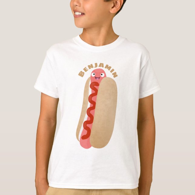 Niedlicher Witzhund Weiner Cartoon T-Shirt (Vorderseite)