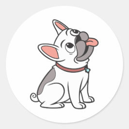 Niedlicher Witziger Single Bulldog Runder Aufkleber