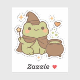Niedlicher Wizard Frog with Pop Aufkleber