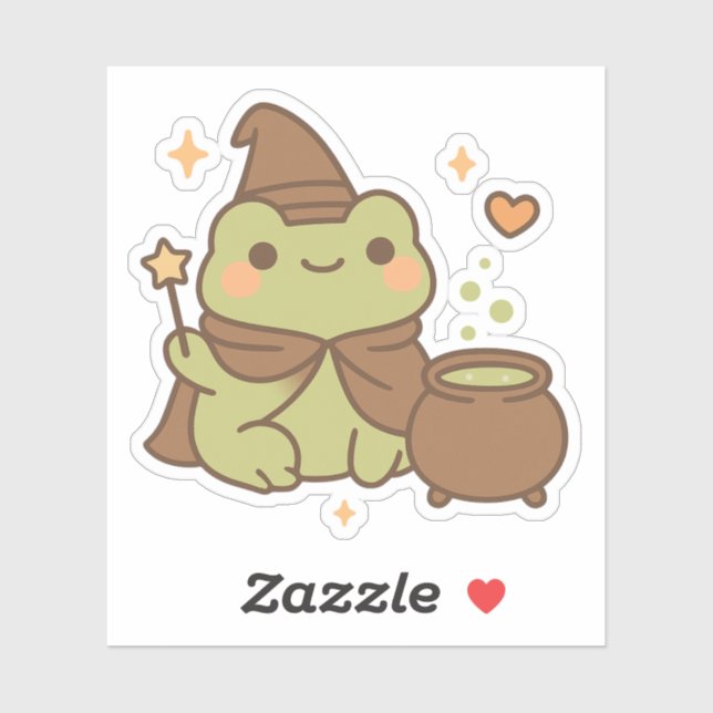 Niedlicher Wizard Frog with Pop Aufkleber (Blatt)