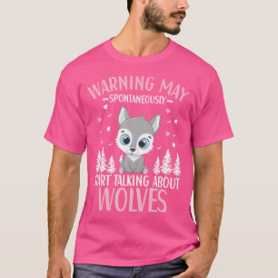 Niedlicher Wolf kann spontan anfangen, über Wo zu  T-Shirt