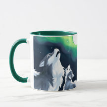 Niedlicher Wolf und Howl auf Vollmond