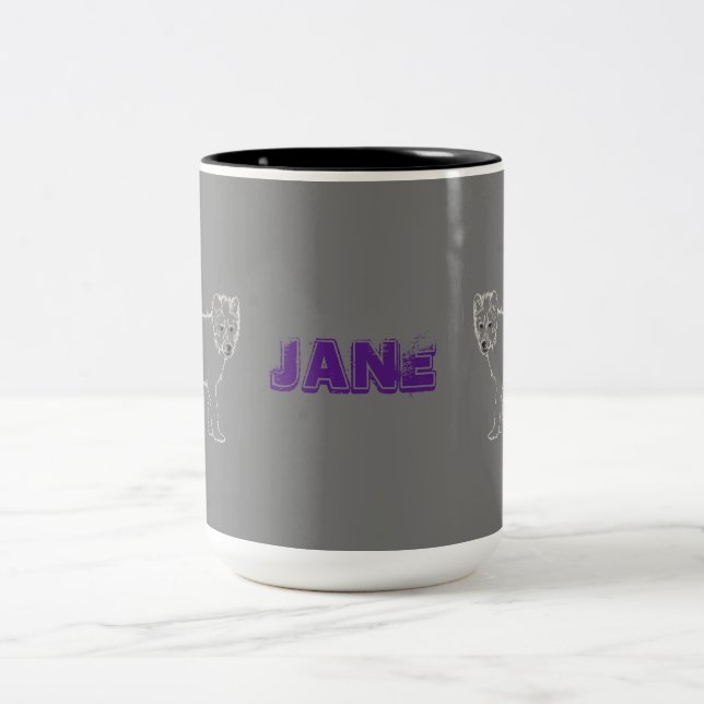 Niedlicher Wolf Zweifarbige Tasse (Mittel)