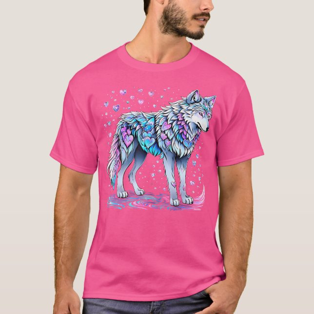 Niedlicher Wolfsherz T-Shirt (Vorderseite)