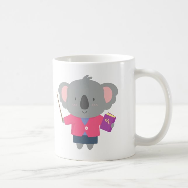 Niedlicher Wortspiel-Spaß-Koala-Bärn-Lehrer Kaffeetasse (Rechts)