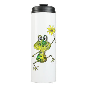 Niedlicher wunderlicher glücklicher Frosch Thermosbecher