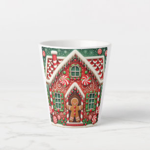 Niedlicher, wunderlicher Lebkuchenmann und -haus Milchtasse