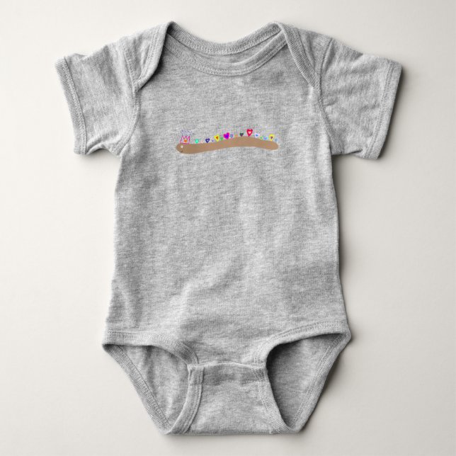 Niedlicher Wurm, der Herzen liefert Baby Strampler (Vorderseite)