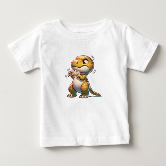 niedlicher wütender kleiner Dinosaurier Baby T-shirt (Vorderseite)