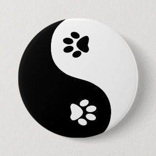 Niedlicher Yin Yang Tatzen-Knopf Button