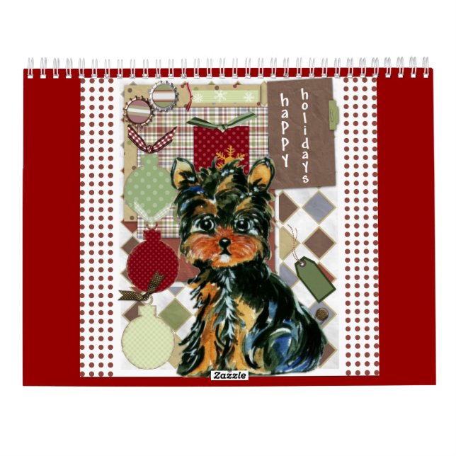 Niedlicher Yorkie-Kalender Kalender (Rückseite)