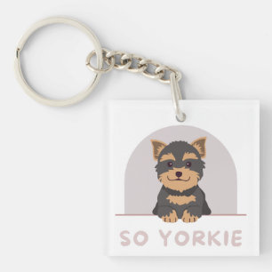 Niedlicher Yorkier Yorkshire Terrier Dog Pet Anima Schlüsselanhänger