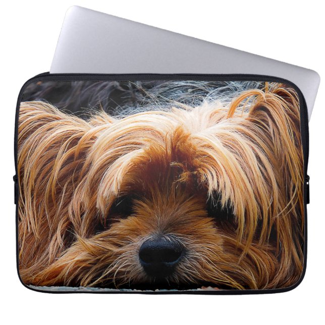 Niedlicher Yorkshire-Terrier-Hund Laptopschutzhülle (Vorderseite)
