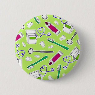 Niedlicher Zahnarzt-/Zahnarzthelfer-Liebe-Grün Button