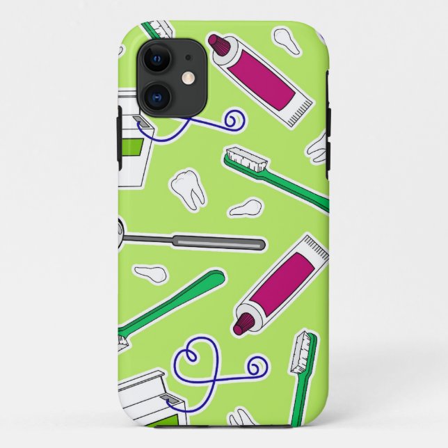 Niedlicher Zahnarzt-/Zahnarzthelfer-Liebe-Grün Case-Mate iPhone Hülle (Rückseite)