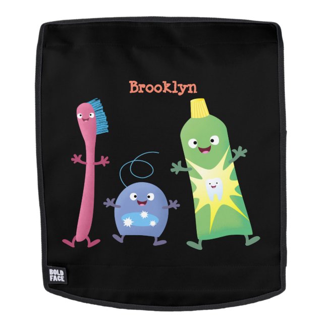 Niedlicher Zahnbürste Zahnpasta-Cartoon Rucksack (Abnehmbare Front)