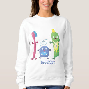 Niedlicher Zahnbürste Zahnpasta-Cartoon Sweatshirt