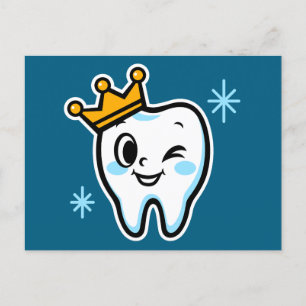 Niedlicher Zahnecharakter Feiertagspostkarte