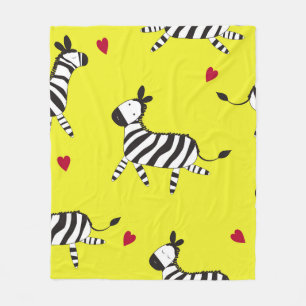 Niedlicher Zebra-Cartoon-Hintergrund Fleecedecke
