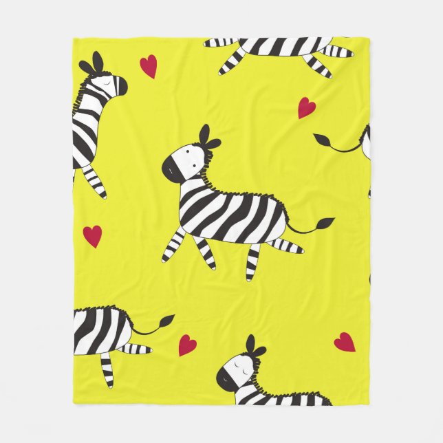 Niedlicher Zebra-Cartoon-Hintergrund Fleecedecke (Vorderseite)