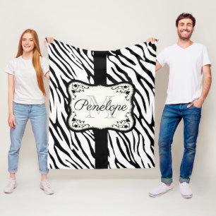 Niedlicher Zebra-Druck Fleecedecke