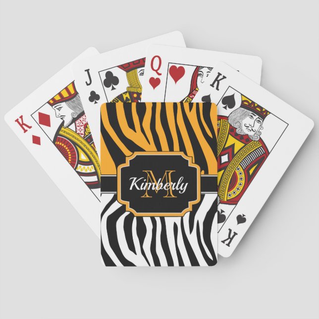 Niedlicher Zebra-Druck Spielkarten (Rückseite)