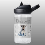 Niedlicher Zebra mit Sternen Kinder grau Trinkflasche<br><div class="desc">CamelBak Eddy® Wasserflasche für Kinder. Personalisieren mit einem Namen. Diese Wasserflasche hat einen niedlichen Zebra mit Sternen in den Farben grau und weiß.</div>