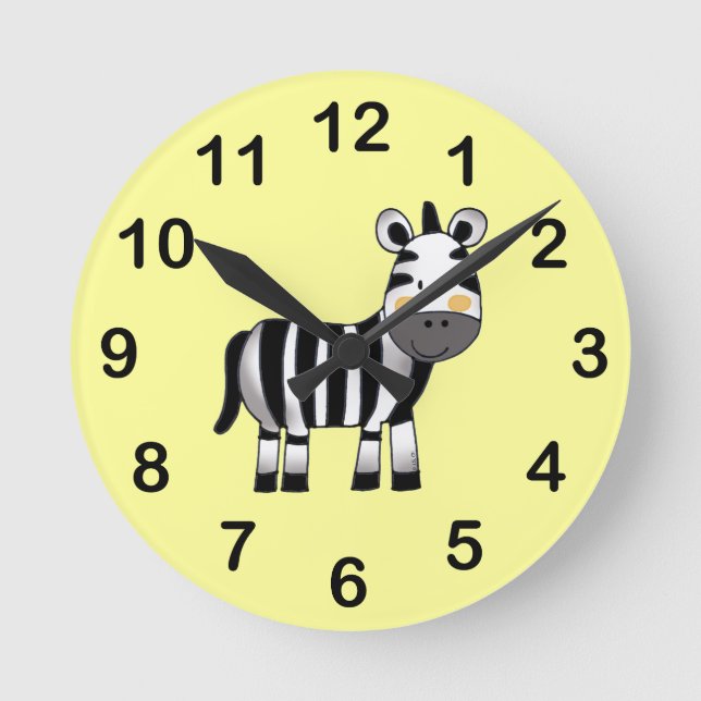 niedlicher Zebra Runde Wanduhr (Vorderseite)