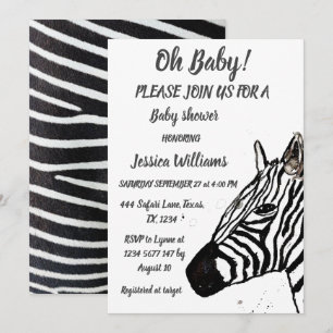 Niedlicher Zebra-Safari-Dschungel-Tier Baby-Junge  Einladung