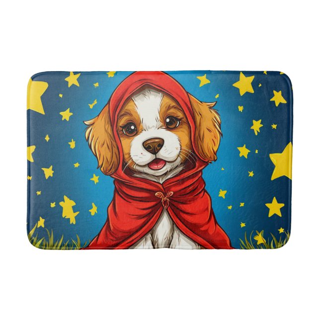 Niedlicher Zeichenhund Badematte (Vorderseite)