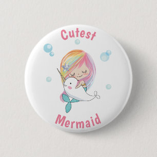 Niedlicher Zimmermädchen-Knopf Little Mermaid und Button