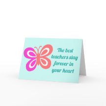 Niedlicher Zitat von Best Teacher Custom Butterfly