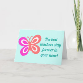 Niedlicher Zitat von Best Teacher Custom Butterfly Karte