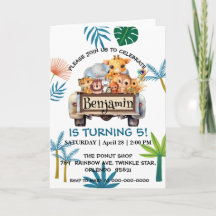 Niedlicher Zoo-Dschungelbaum Traktor Junge Geburts