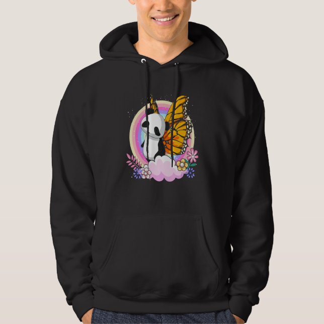 Niedlicher Zootier Fantasy Rainbow Butterfly Panda Hoodie (Vorderseite)