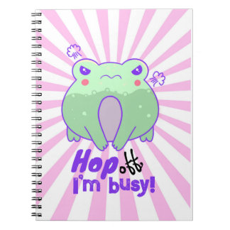 Niedlicher zorniger Frosch Kawaii Sternexplosion G Notizblock