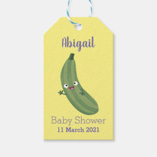 Niedlicher Zucchini-Happy-Cartoon Geschenkanhänger