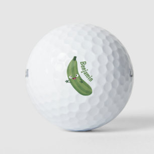 Niedlicher Zucchini-Happy-Cartoon Golfball