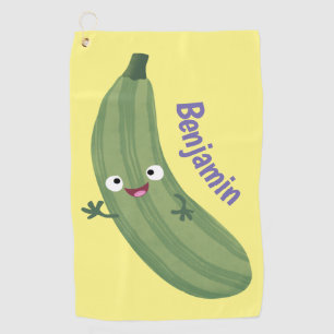 Niedlicher Zucchini-Happy-Cartoon Golfhandtuch