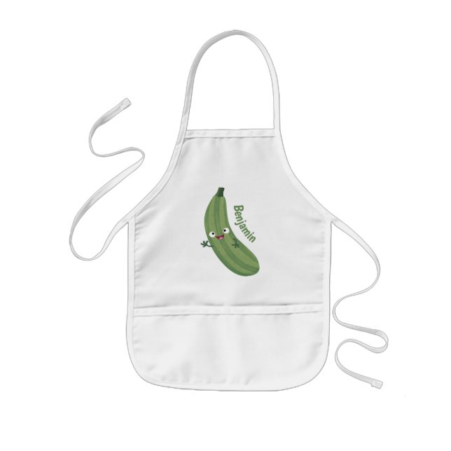 Niedlicher Zucchini-Happy-Cartoon Kinderschürze (Vorne)