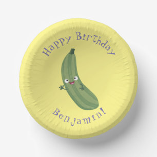 Niedlicher Zucchini-Happy-Cartoon Pappteller
