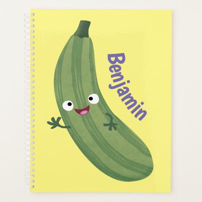 Niedlicher Zucchini-Happy-Cartoon Planer (Vorderseite)