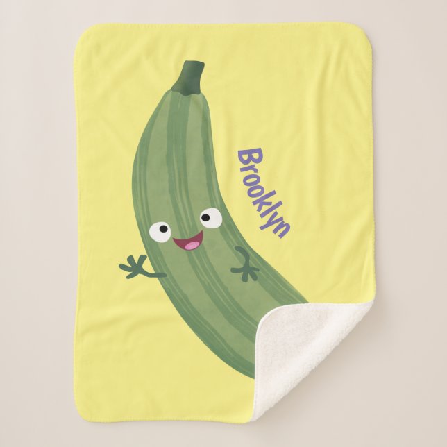 Niedlicher Zucchini-Happy-Cartoon Sherpadecke (Vorderseite)