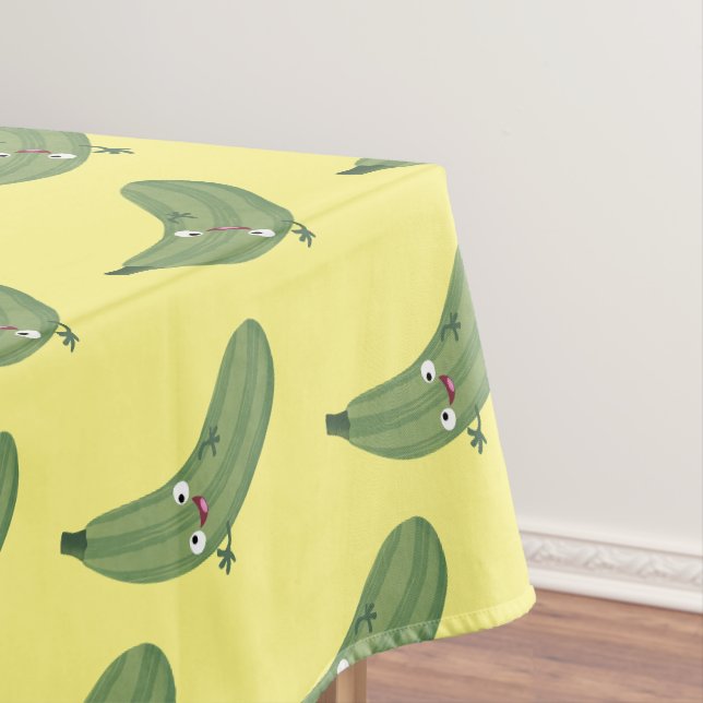 Niedlicher Zucchini-Happy-Cartoon Tischdecke (Beispiel)